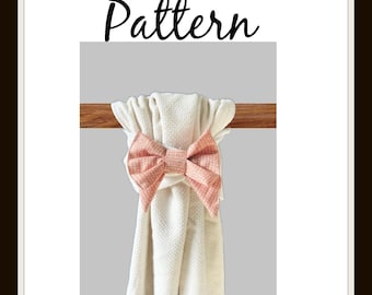PDF PATTERN - Bow Accent Hanging Tea Towel  - Instant Download - DIY - Easy - Snapping Towel