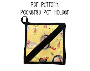 Pocketed Pot Holder PDF Pattern - Tutorial - Sewing - Pot Holder