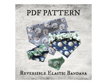 PDF PATTERN Elastic Scrunchie Style Dog Bandana Tutorial + Templates - Instant Download - PDF