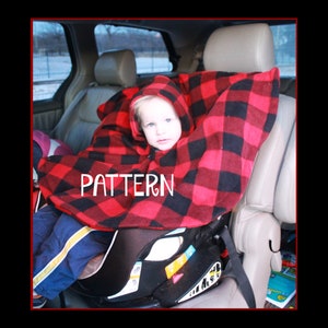 PDF PATTERN + Video Tutorial -Carseat Poncho - Instant download - Poncho - Toddler - Carseat Poncho - Carseat Canopy