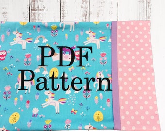 Sewing PDF Tutorial + Video -Burrito Pillowcase - 4 sizes included (travel, standard, queen & King sizes) - Pattern - Instant Download