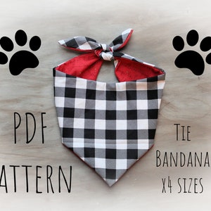 PDF PATTERN/Tutorial Dog Bandana - x5 sizes - Instant Download - PDF - Video & Written instructions + templates