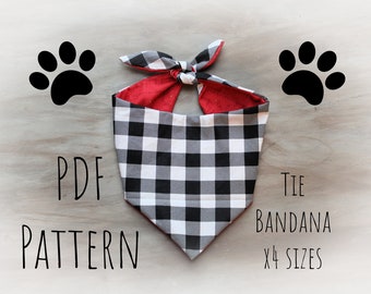 PDF PATTERN/Tutorial Dog Bandana - x5 sizes - Instant Download - PDF - Video & Written instructions + templates