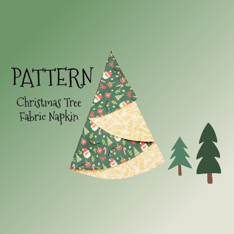 Napkin Christmas Tree Dinner Napkin PDF PATTERN Fabric Etsy