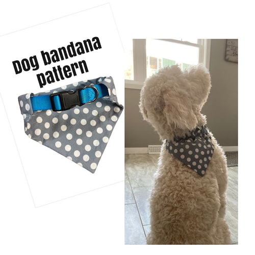 PDF PATTERN/Tutorial Over the Collar dog Bandana - x4 sizes - Instant Download - PDF