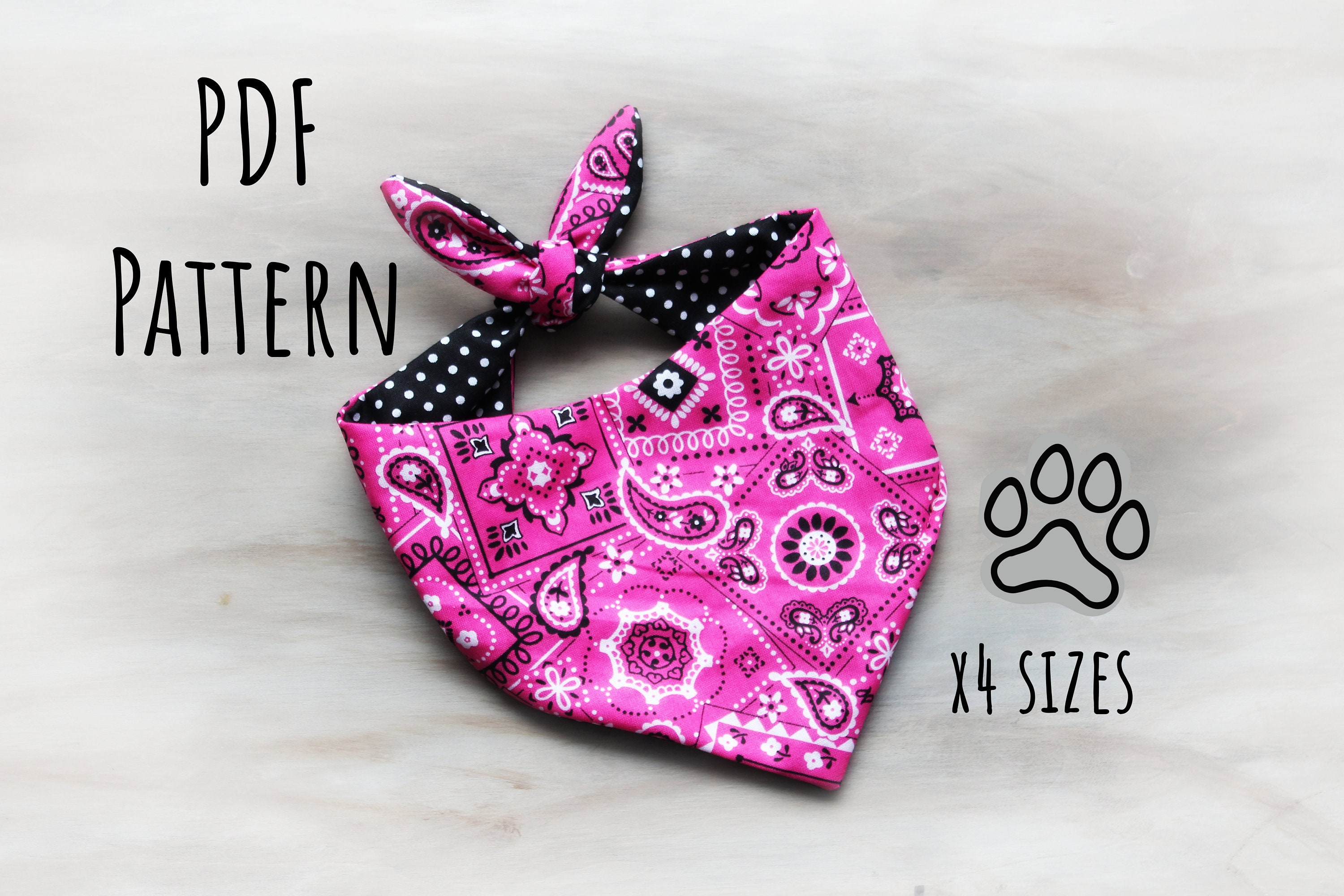 PDF Pattern/tutorial Dog Bandana now With 5 Sizes Instant Etsy