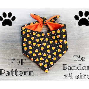PDF PATTERN/Tutorial Dog Bandana - x5 sizes - Instant Download - PDF - Video Tutorial + Written Instructions + Templates