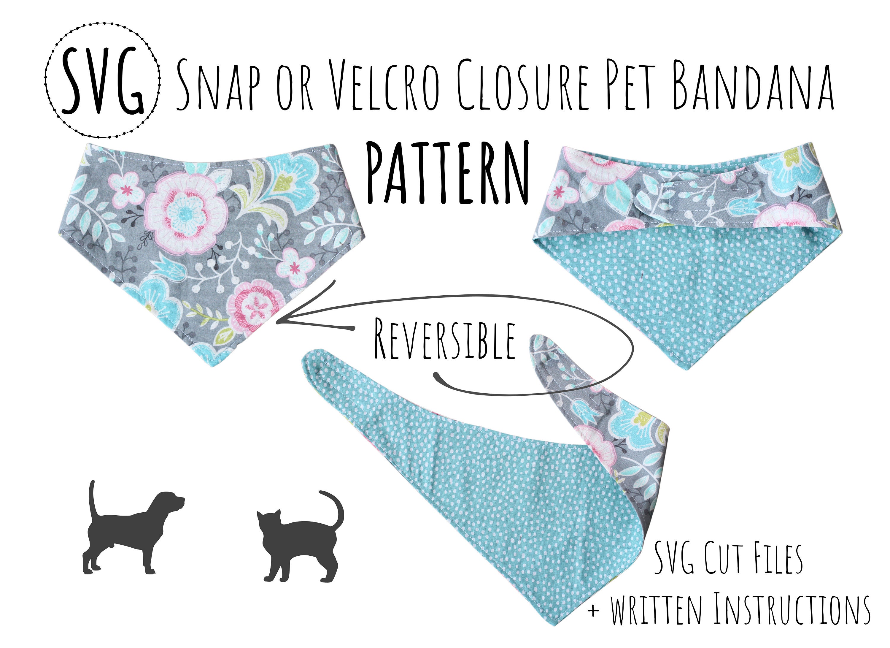 SVG Tutorial Snap Pet Bandana x 5 Sizes Instant Download Etsy