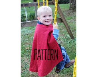 Reversible Cape PDF PATTERN/Video/Tutorial DIY- Instant download - Poncho - Toddler Sizes, Youth Small, Med & Large. Easily modifiable.