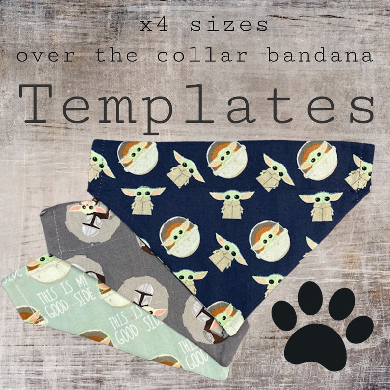 PDF Pattern/tutorial Over the Collar Dog Bandana x 4 Sizes Etsy