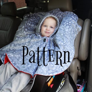 PDF PATTERN + video tutorial -Carseat Poncho - Instant download - Poncho - Toddler - Carseat Poncho - Carseat Canopy