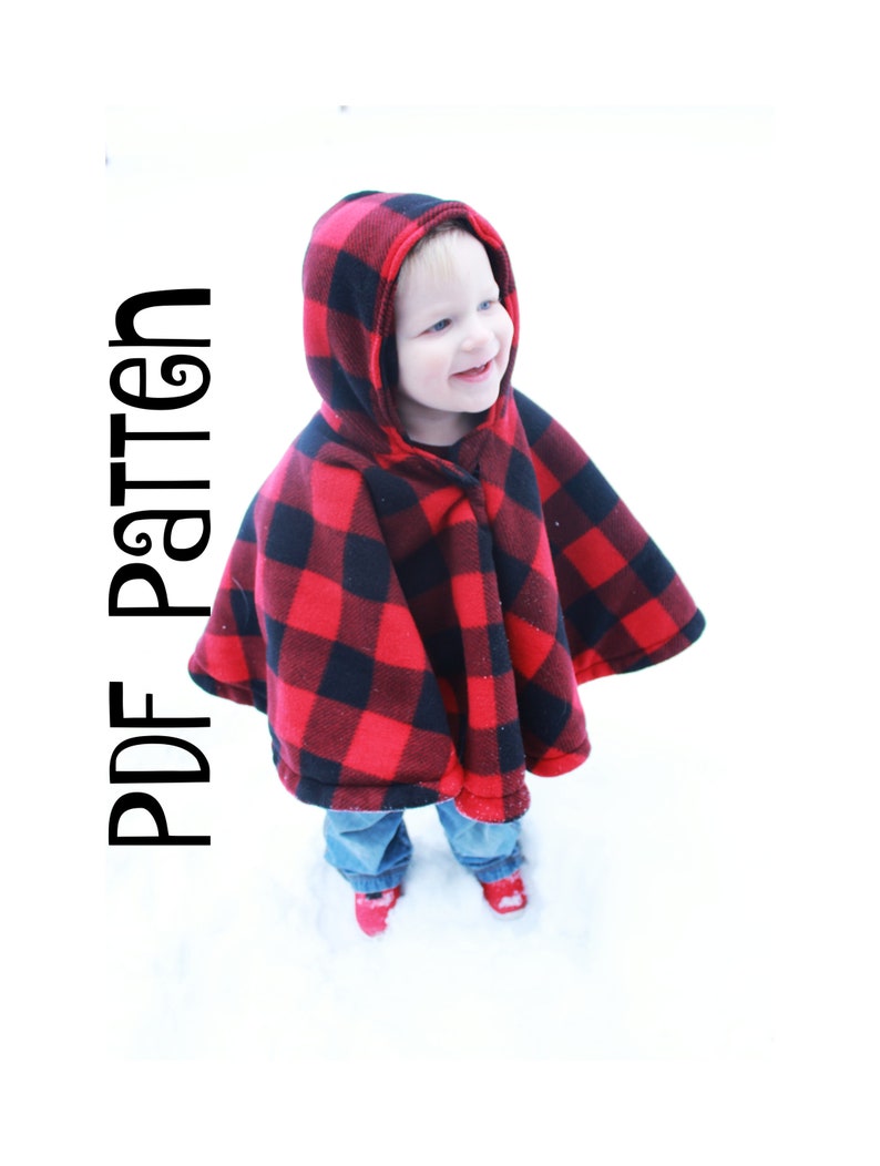 Reversible PDF PATTERN/Tutorial Reversible Poncho Cape Instant download Poncho Toddler Youth Adult Carseat Poncho Carseat Canopy image 3