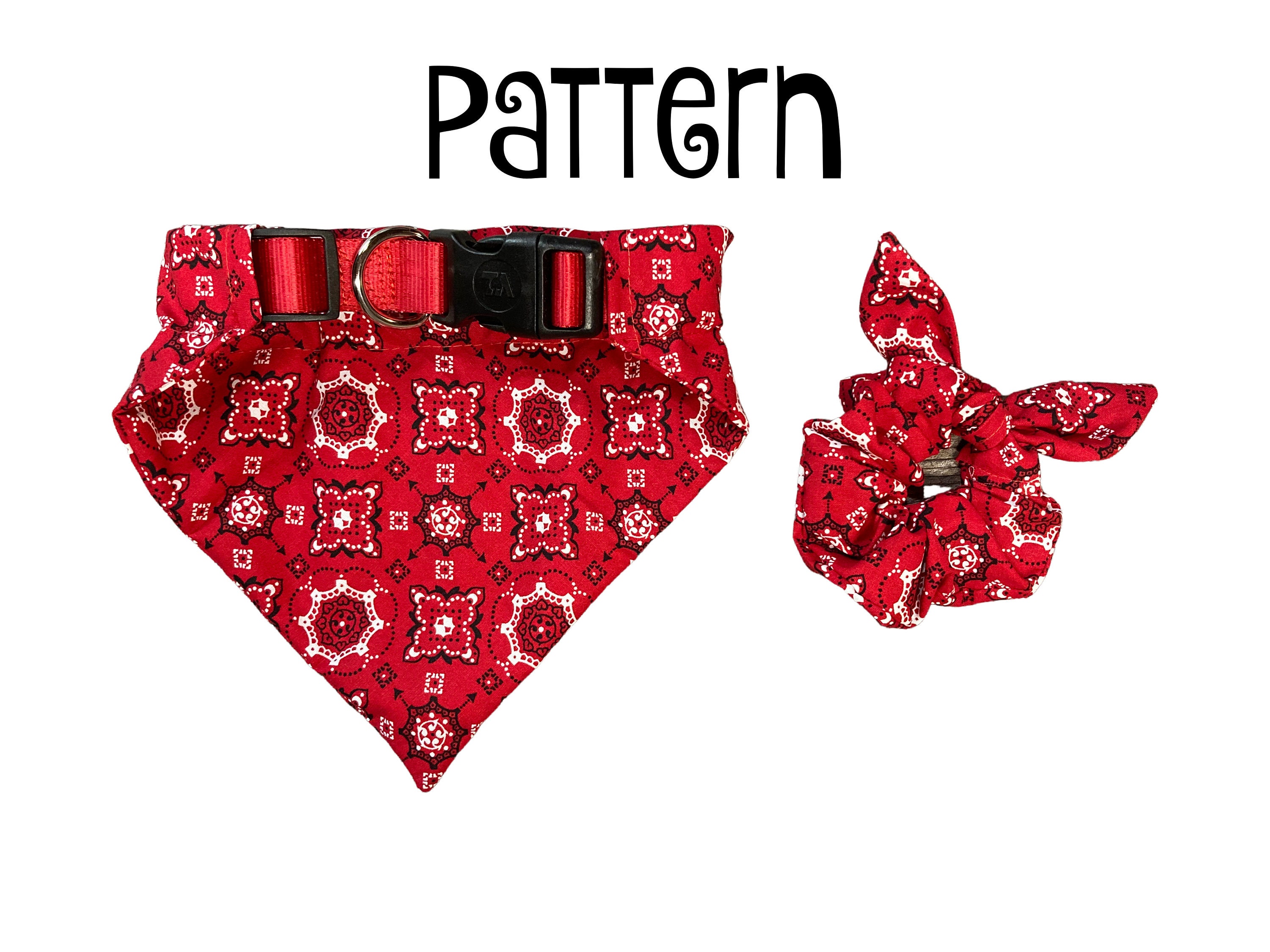 PDF PATTERN Coordinating Dog Bandana and Hair Scrunchie Etsy