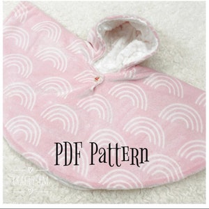 Reversible Poncho PDF PATTERN + Video Tutorial DIY-Carseat Poncho - Instant download - Poncho - Toddler - Carseat Poncho - Carseat Canopy