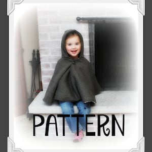 PDF PATTERN - Poncho Ages 1-3 - Instant download - Poncho - Toddler - Carseat Poncho - Carseat Canopy