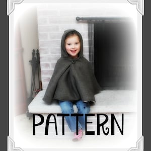 Reversible PDF PATTERN/Tutorial Reversible Poncho Cape Instant download Poncho Toddler Youth Adult Carseat Poncho Carseat Canopy image 6