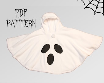 DIY PATTERN/Tutorial - PDF Ghost Poncho - Instant download - Poncho -6-12 months,  Toddler -Youth - Adult -