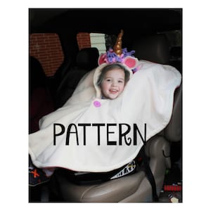 Unicorn Poncho -Car Seat poncho- 5 sizes- PDF PATTERN - Instant download - Poncho -Carseat  - Baby/Toddler/Youth S/Youth M/Youth L/Adult