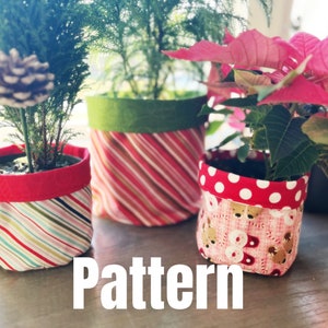 PDF Pattern/Tutorial - Circle Fabric Storage Bins - two sizes included, for 4" or 6" plant pots- Instant download -Pattern - DIY sewing