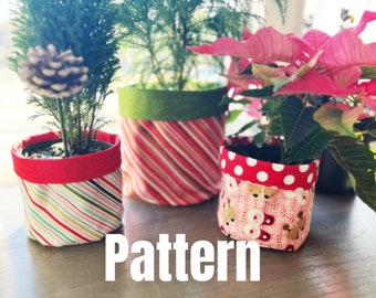 PDF Pattern/Tutorial - Circle Fabric Storage Bins - two sizes included, for 4" or 6" plant pots- Instant download -Pattern - DIY sewing