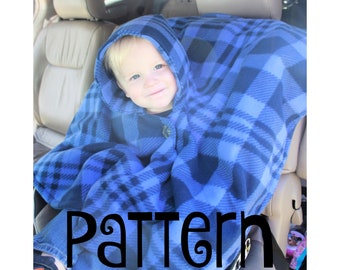 PDF PATTERN -Carseat Poncho - Instant download - Poncho - Toddler - Carseat Poncho - Carseat Canopy