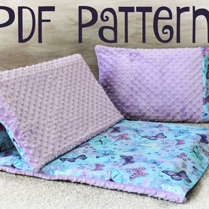 PDF Tutorial - Pillowcase & Nap Mat Cover SEWING PATTERN/Tutorial. For mats measuring 5/8x19x45, 1x19x45, 2x19x44, 1x24x48, 2x24x48
