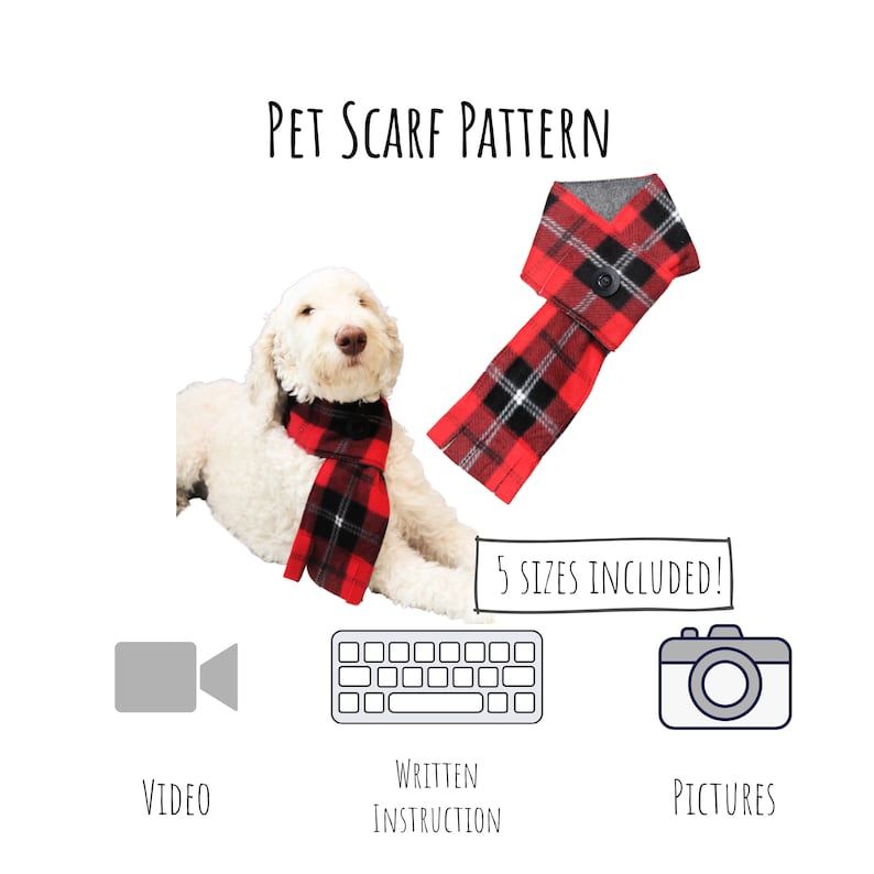 PDF Pattern/tutorial Pet Scarf X5 Sizes Instant Download Etsy