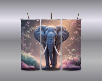 Magischer Elefant Tumbler Wrap Bundle: Fantasy Wald PNGs (Digitaler Download