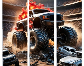 Monster Truck Wrap – Explosive 30oz Tumbler Wrap 4 Images – Digital Download – JPEG