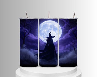 Mondschein-Hexen-Becherfolien-Bundle (PNG-Format), Lila Halloween-Designs, Gothic-Vollmond-Sublimations-Download