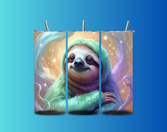 Sloth Tumbler Wrap Bundle – 4 PNG Images – 30oz Straight Tumbler – Digital Download