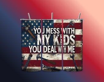 American Flag Tumbler Wrap Bundle: Patriotic Parent Design (Digital Download, 30oz PNGs)