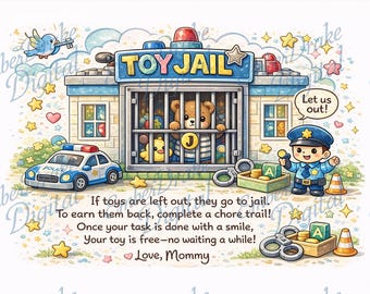 Spielzeug Jail Chore Chart, Polizei Tiere, Kinder Verantwortung (Digitaler Download)
