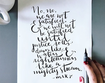 MLK quote, Martin Luther King Jr 8x10 wall hanging calligraphy