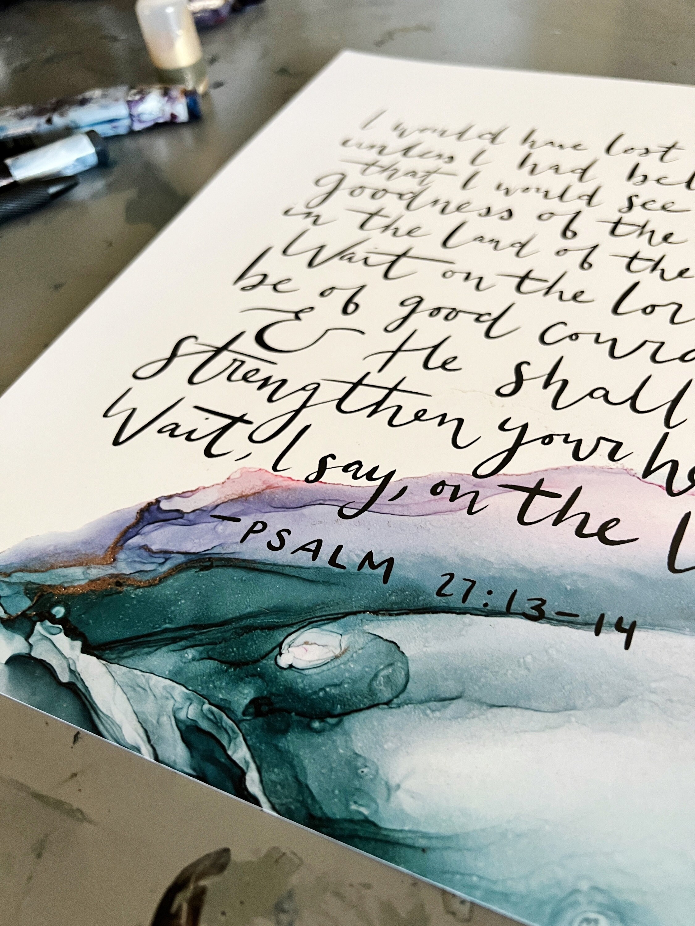 Wait on the Lord Sign, Psalm 27 Bible Verse Wall Art, Goodness of God ...