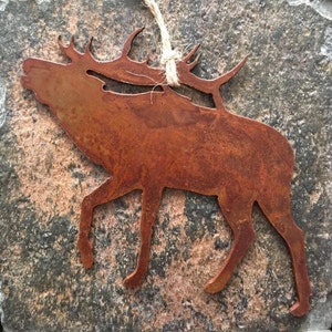 Elk Wapiti - Rustic Metal Ornament or Magnet - Yellowstone - FREE SHIPPING