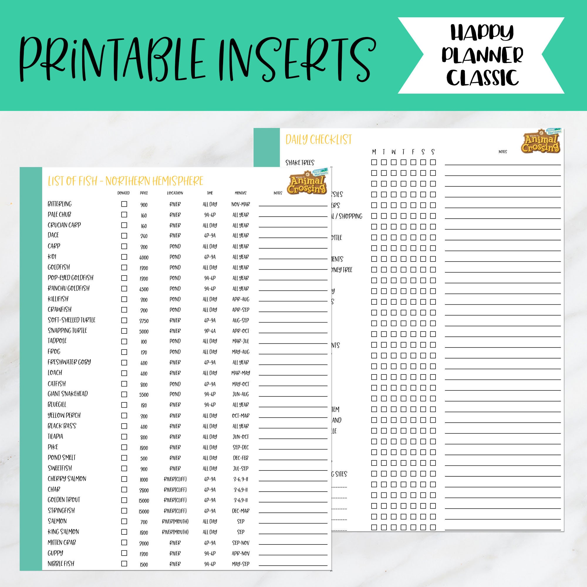 Acnh Printable Checklist - Printable Word Searches