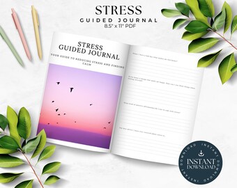 Stress Journal, GoodNotes Digital & Printable PDFs, Burnout Workbook, Therapy Journal, Mental Health Worksheets, iPad, Self Care, Prompts