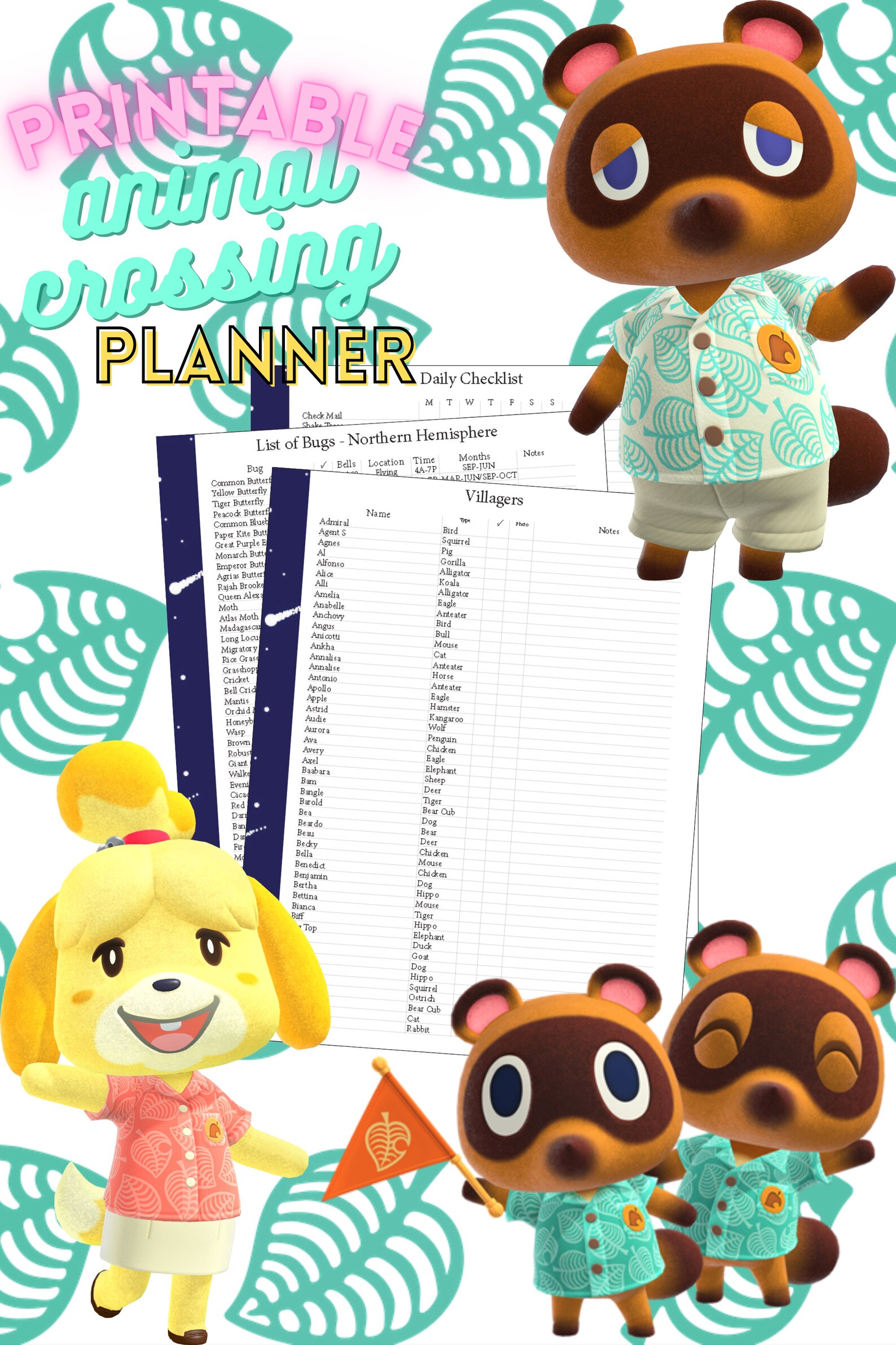 ACNH Planner ACNH Checklist Animal Crossing New Horizons - Etsy