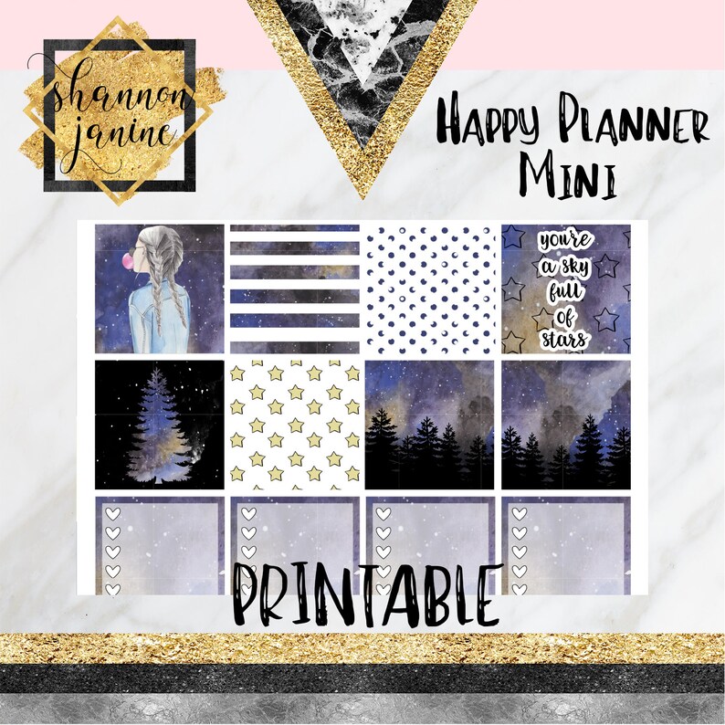 HPM Starry Night time - Printable Planner Stickers - Mini Delighted Planner - shannonjanine - weekly package - electronic down load photograph about Starry Night Printable identified as HPM Starry Evening - Printable Planner Stickers - Mini Content Planner - shannonjanine - weekly package - electronic down load
