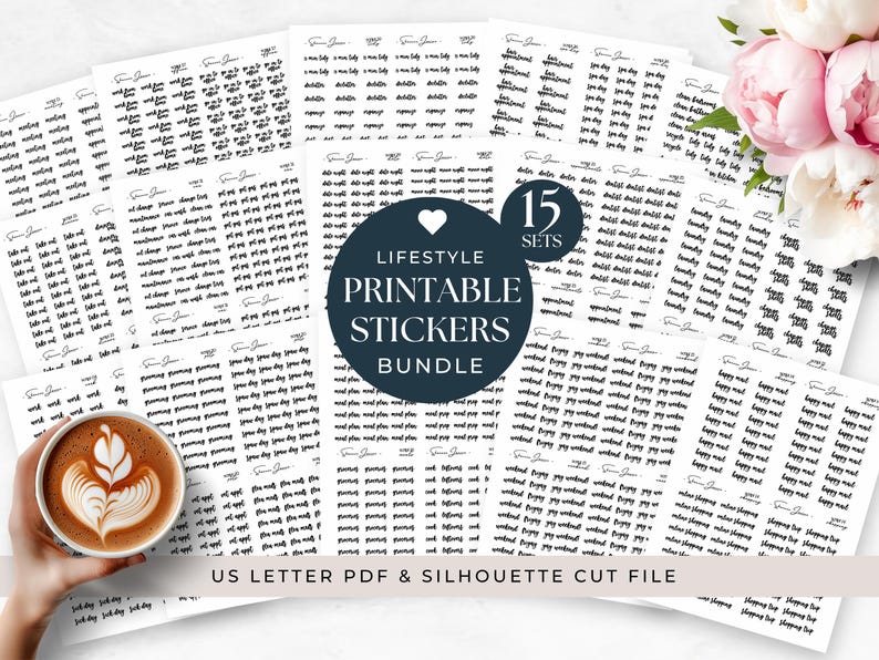 Life Style Sticker Lifestyle Bundle Printable Planner Stickers for Happy Planner Erin ...
