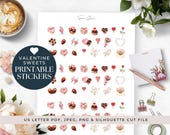 Valentine Sweets Printable Stickers | Digital Planner PDF for Happy Planner, Erin Condren, Deco Treats
