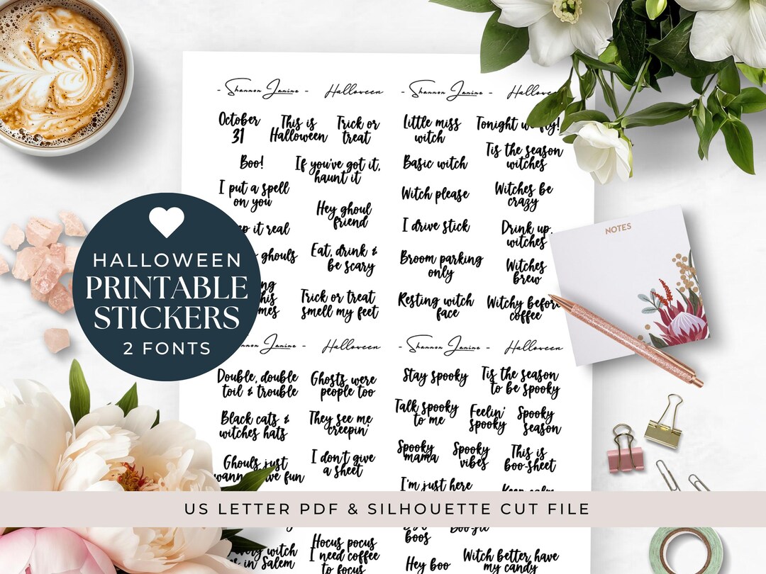 Halloween Printable Planner Stickers for Happy Planner Erin Condren ...