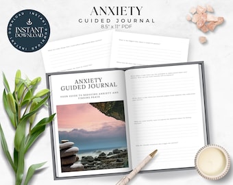 Ångestdagbok, GoodNotes digitala och utskrivbara PDF-filer, terapidagbok, arbetsblad för mental hälsa, iPad, självvårdsplanerare, välbefinnande, utbrändhet