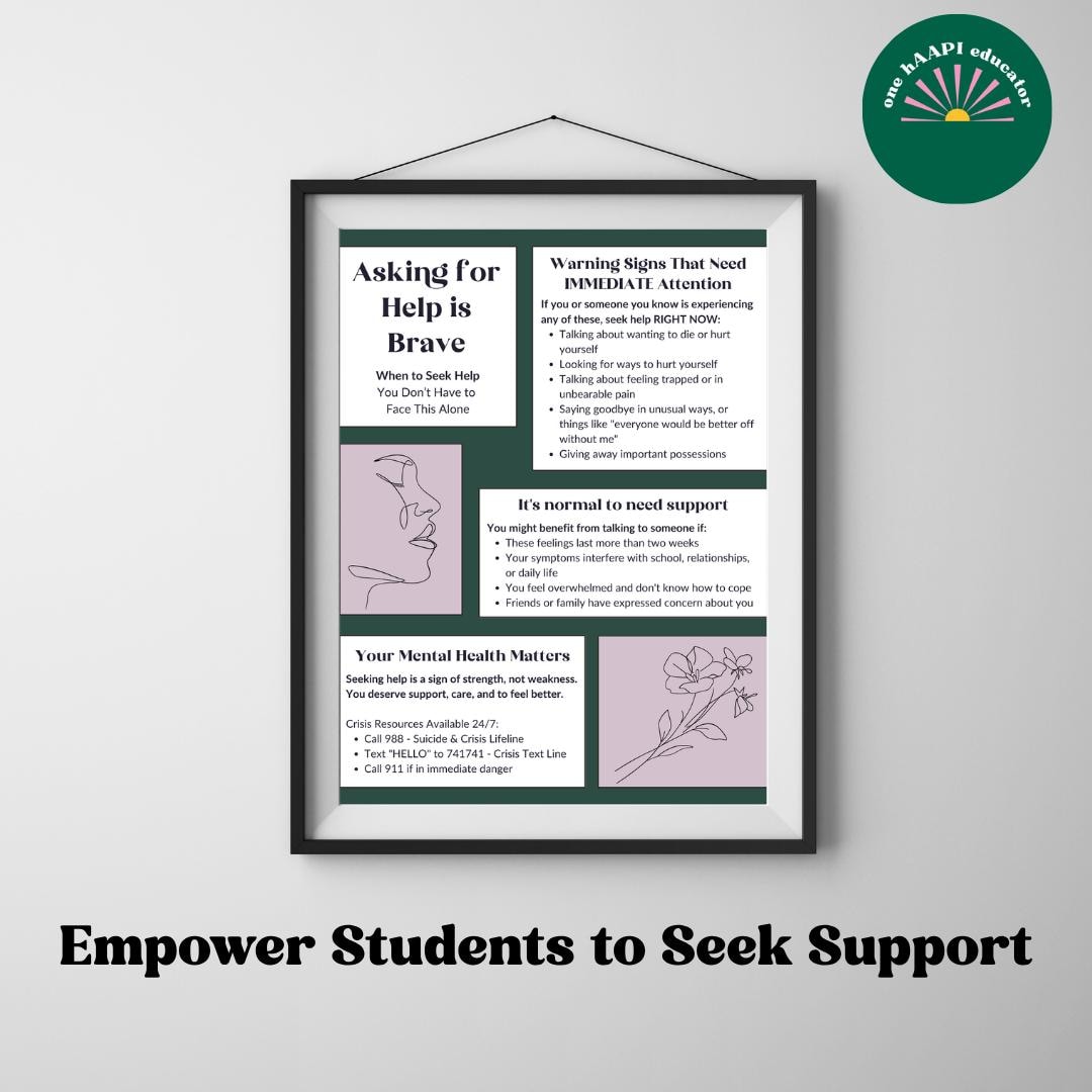 Asking for Help is Brave Print | Mental Health Poster | Depression ...