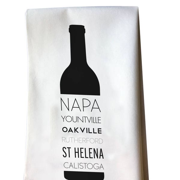 SALE! Misprint Napa Valley Wine Bottle tea towel - hostess gift