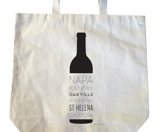 SALE! Misprint - Napa Wine Bottle Heavyweight Tote Bag