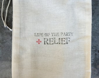 Life of the Party + Relief BAG ONLY for Wedding Welcome Bag or Favor