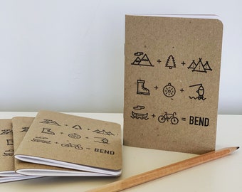 Bend Equation pocket notebook blank pages kraft cover