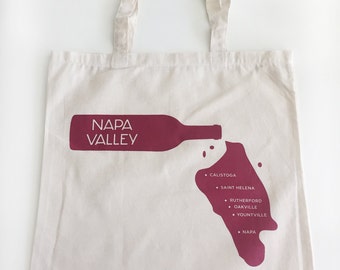 Napa Valley Wine Pour lightweight cotton tote bag Rosé color